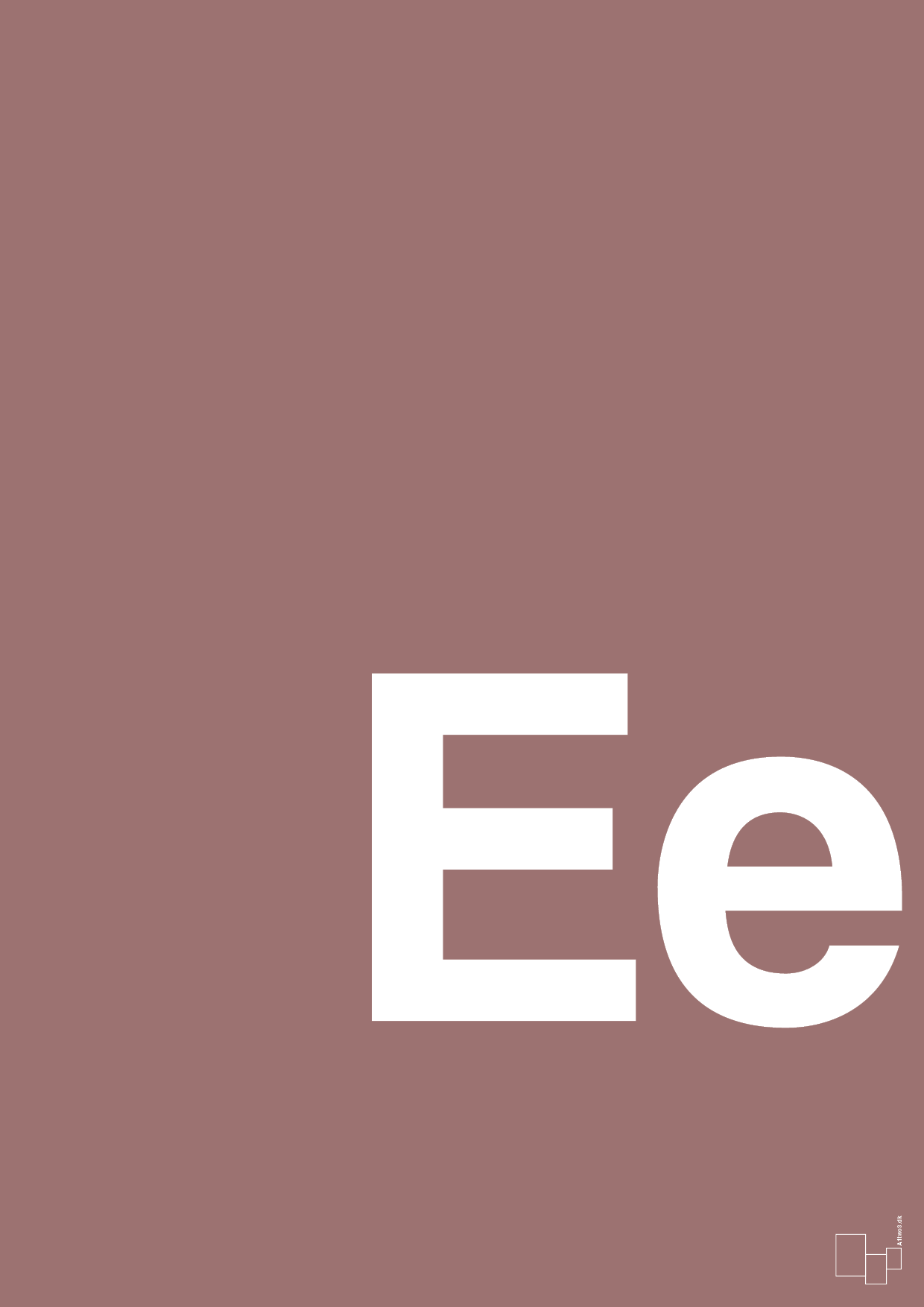 plakat: Bogstav Ee - plum-Bogstaver-A1two3
