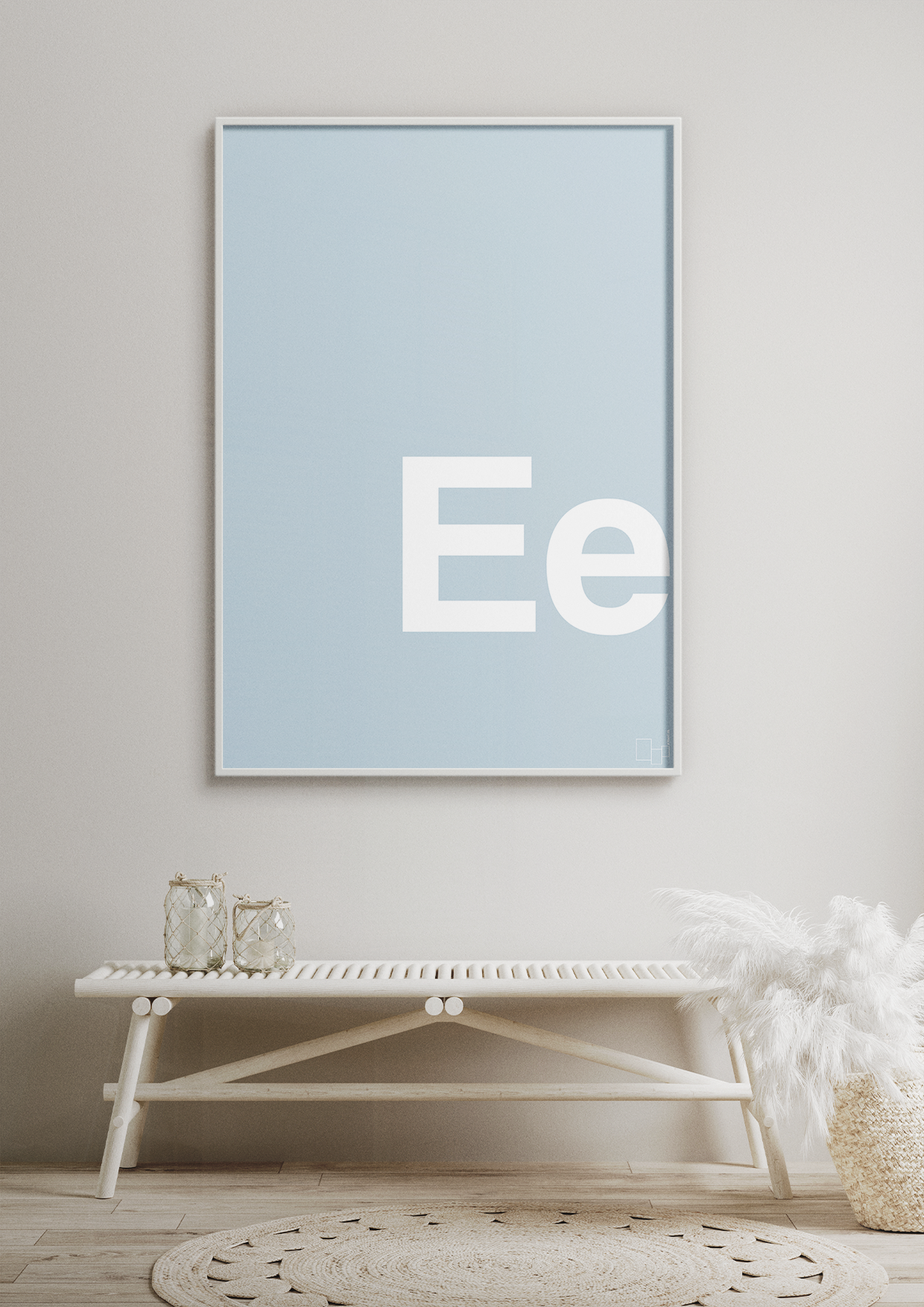 plakat: Bogstav Ee - graphic charcoal-Bogstaver-A1two3