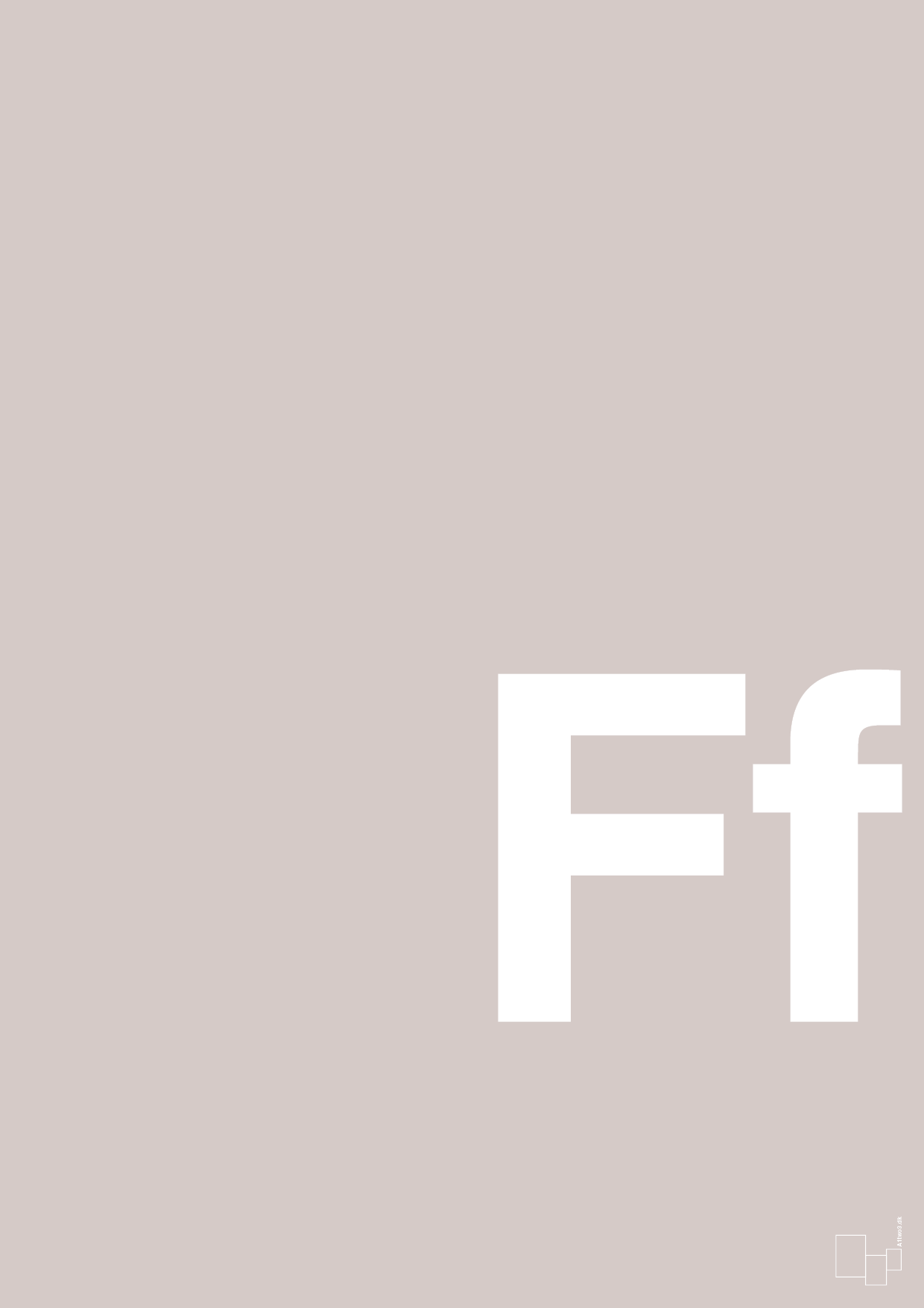 plakat: Bogstav Ff - broken beige-Bogstaver-A1two3