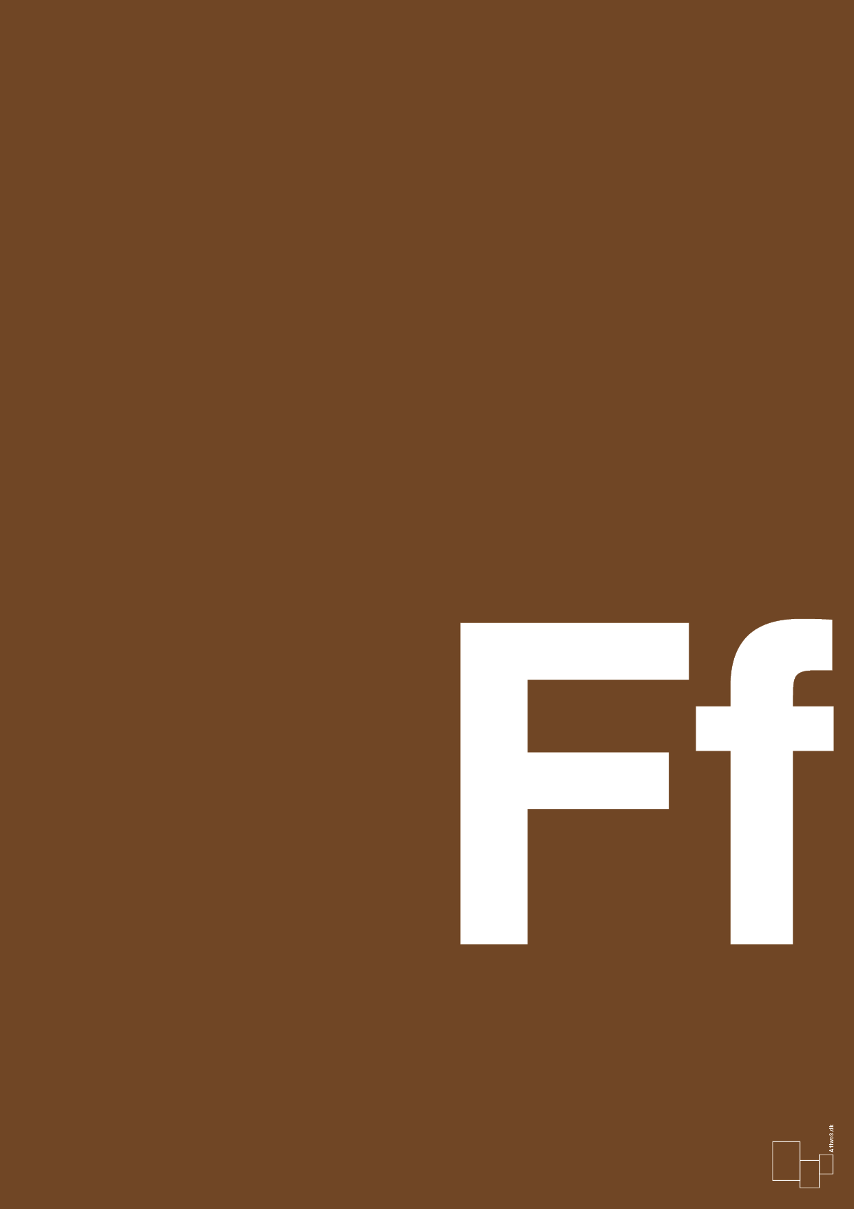 plakat: Bogstav Ff - dark brown-Bogstaver-A1two3
