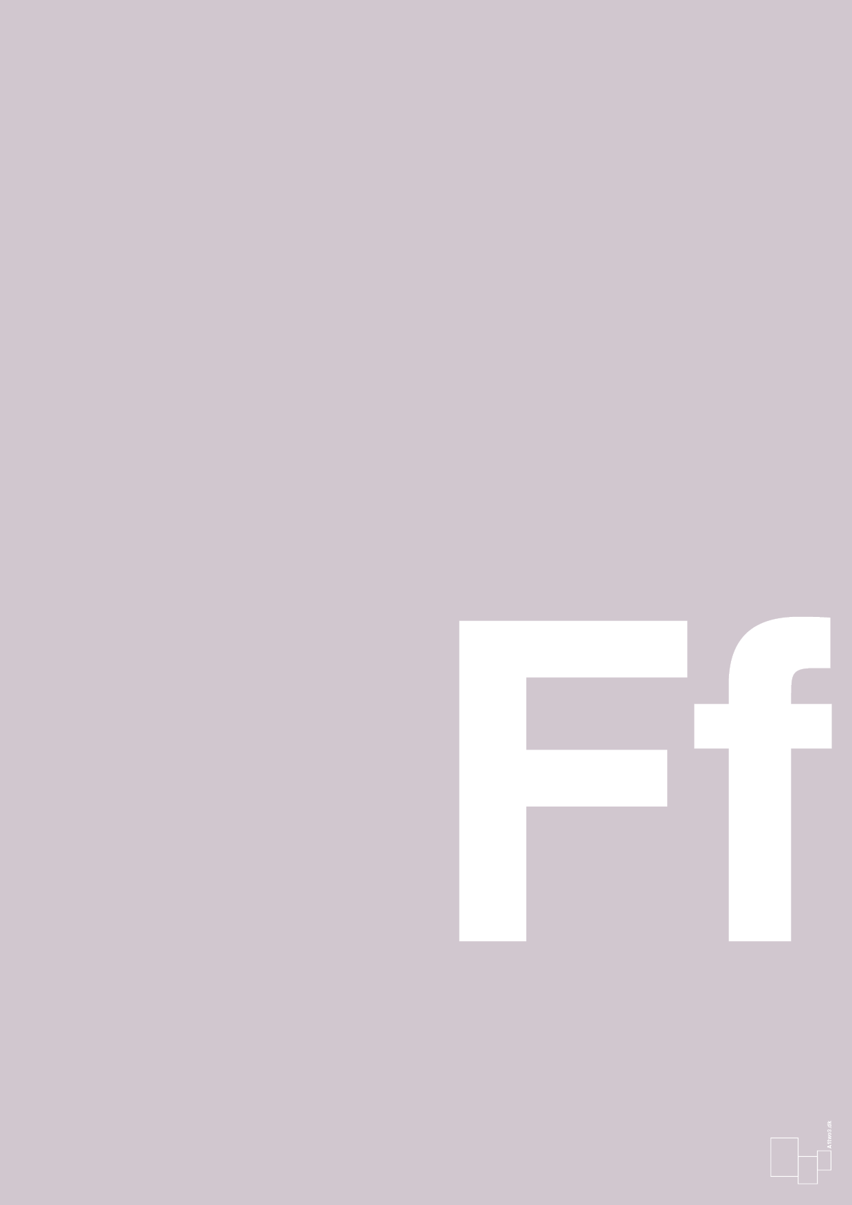 plakat: Bogstav Ff - dusty lilac-Bogstaver-A1two3