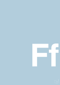 plakat: Bogstav Ff - heavenly blue-Bogstaver-A1two3