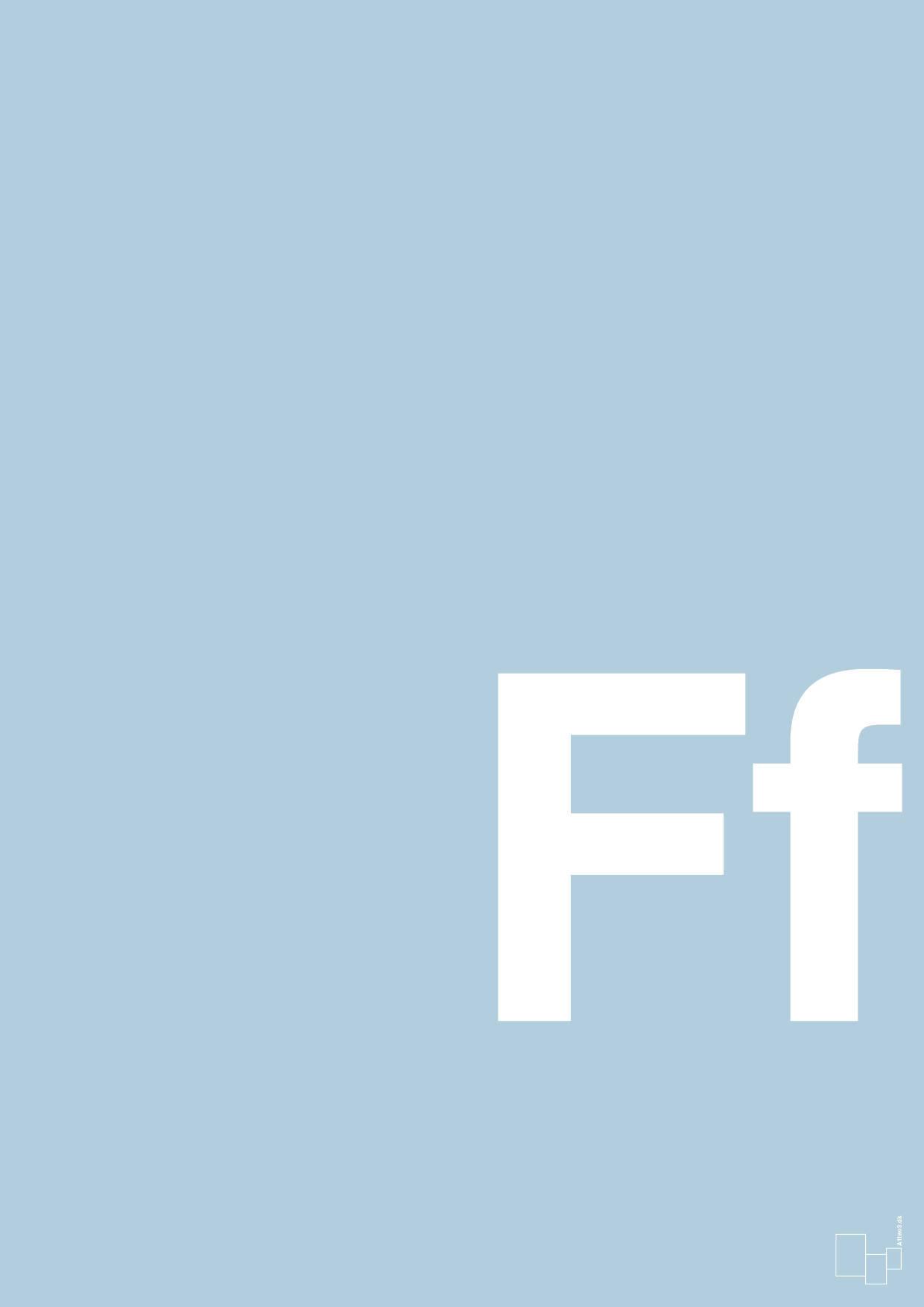 plakat: Bogstav Ff - heavenly blue-Bogstaver-A1two3
