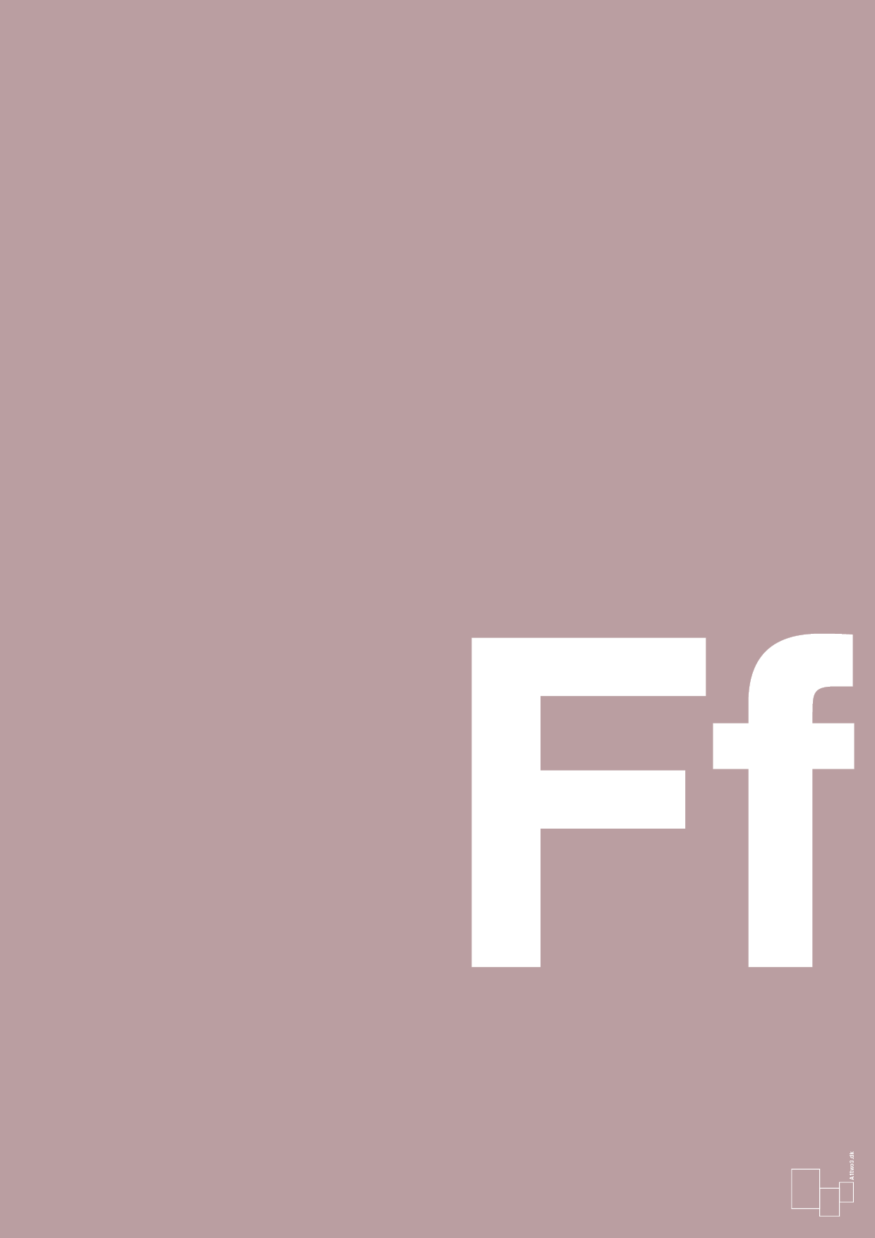 plakat: Bogstav Ff - light rose-Bogstaver-A1two3