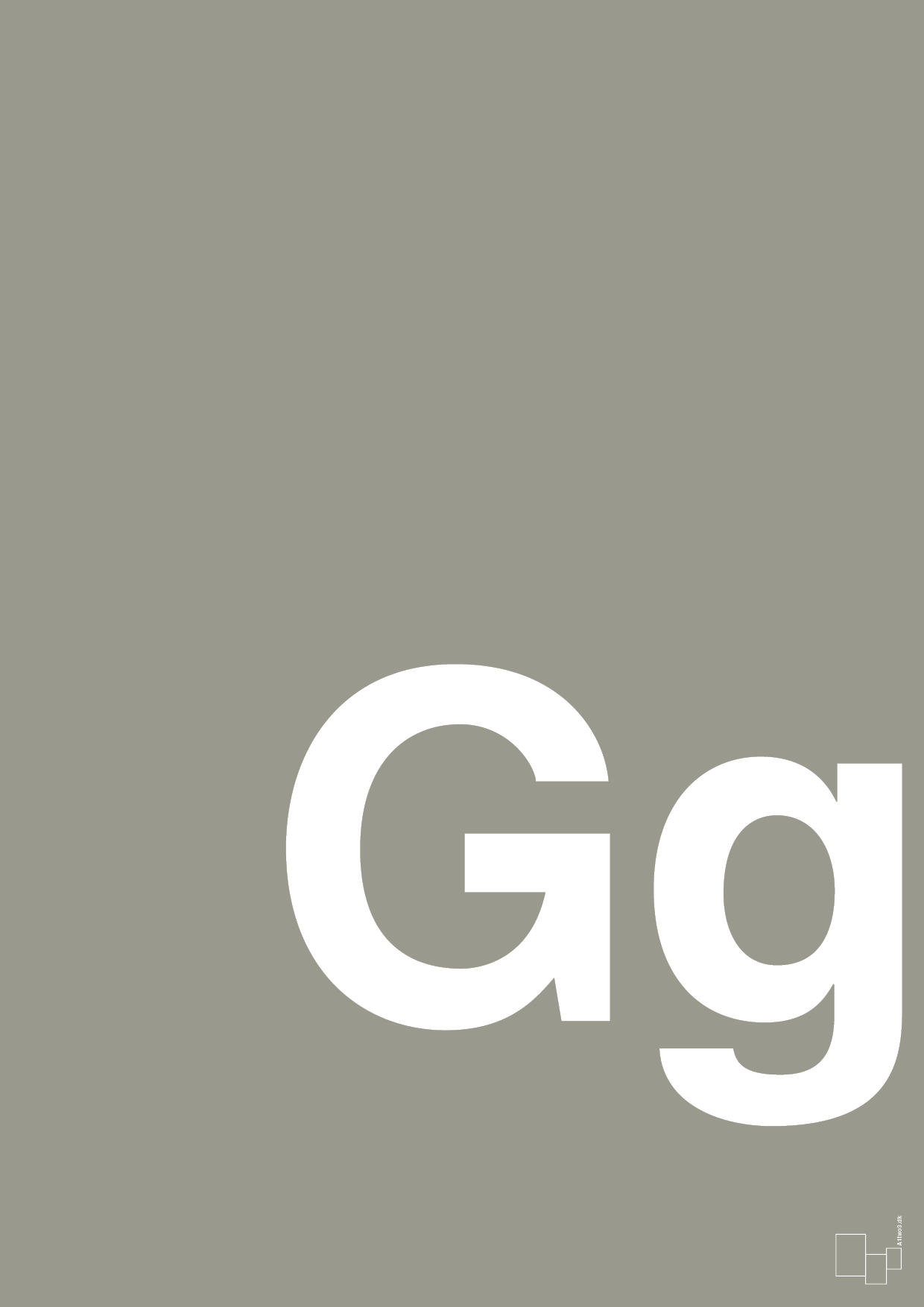 plakat: Bogstav Gg - battleship gray-Bogstaver-A1two3