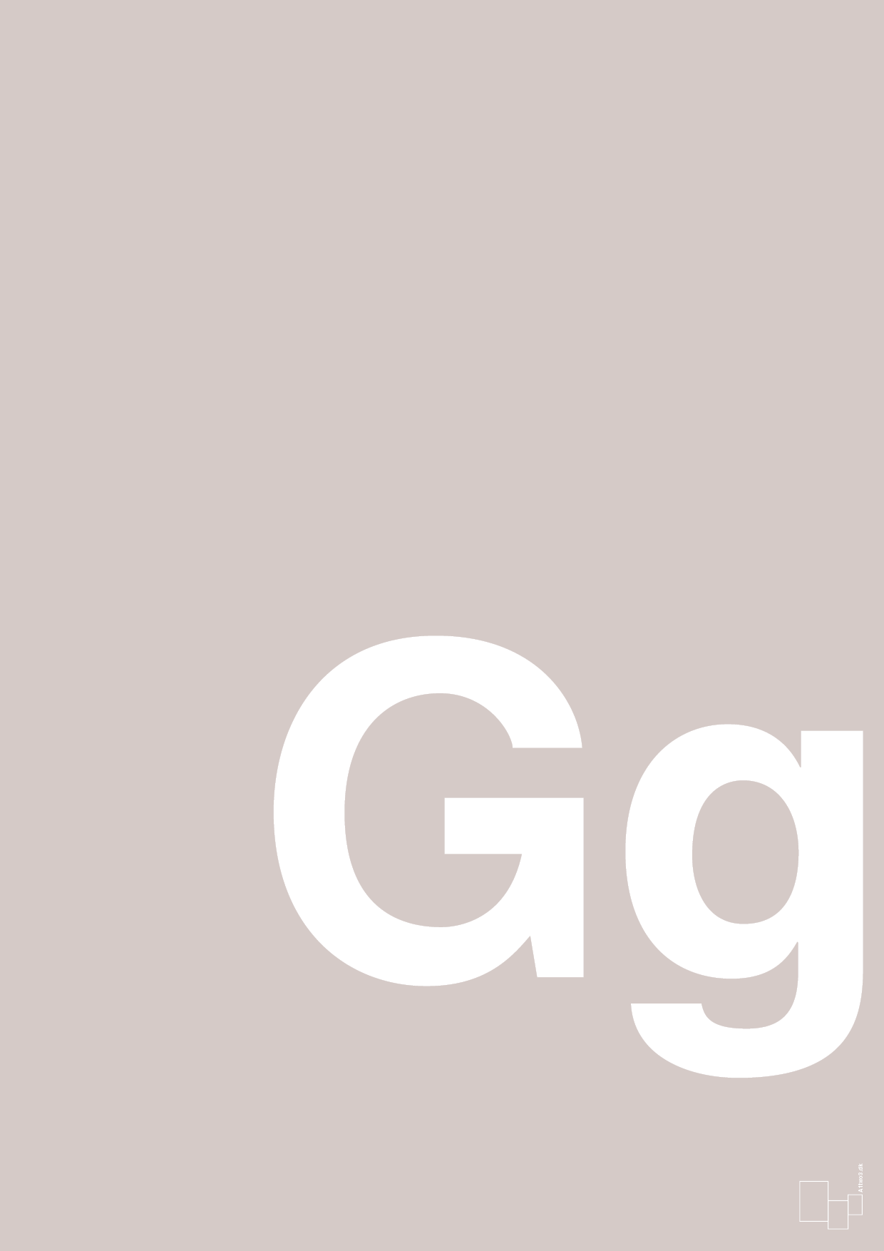 plakat: Bogstav Gg - broken beige-Bogstaver-A1two3
