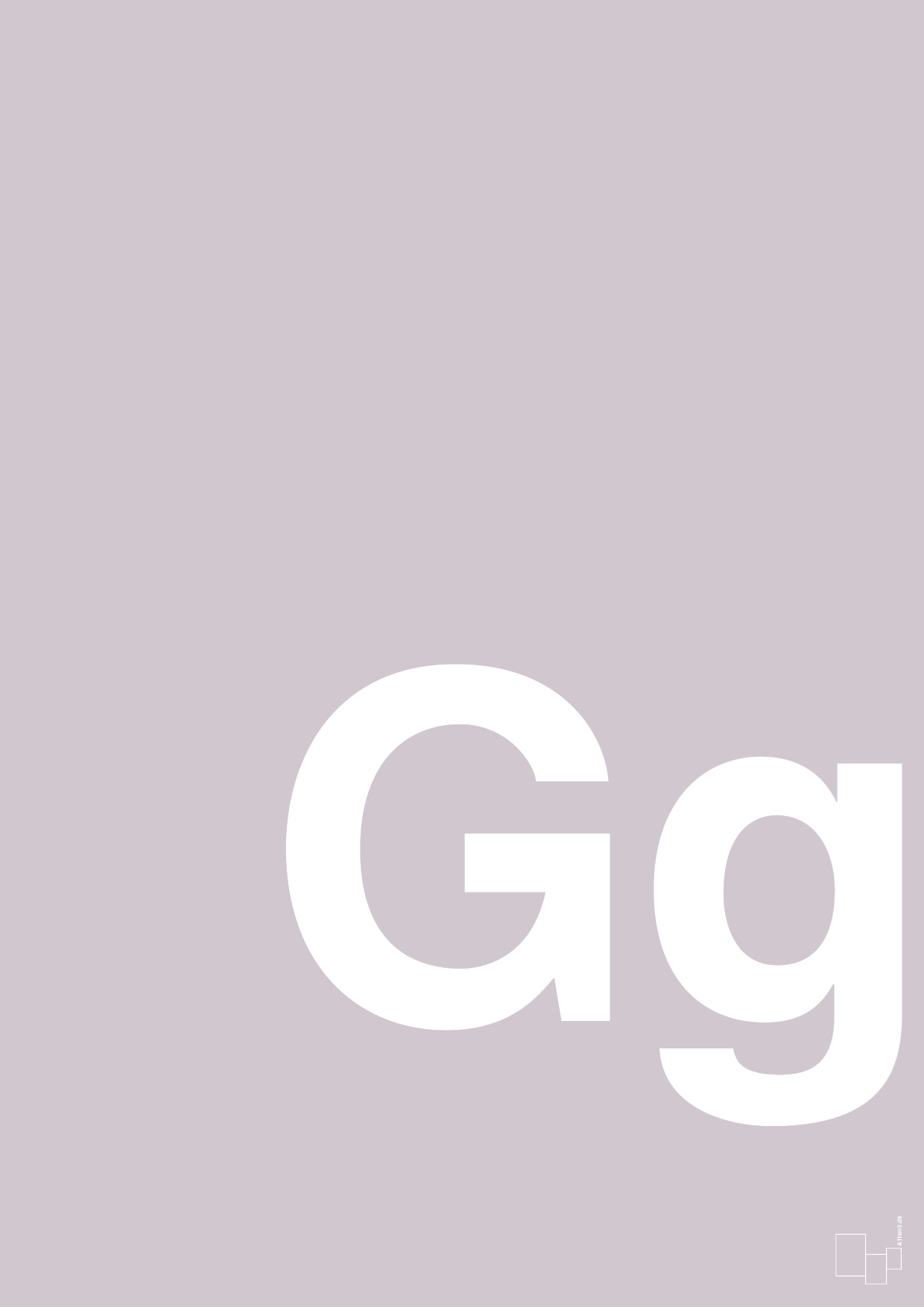 plakat: Bogstav Gg - dusty lilac-Bogstaver-A1two3