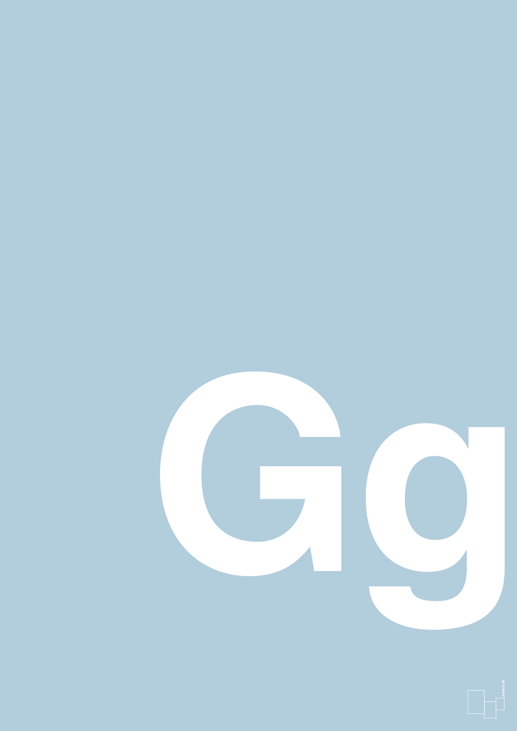 plakat: Bogstav Gg - heavenly blue-Bogstaver-A1two3