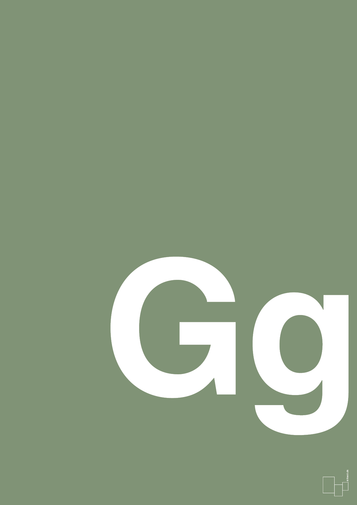 plakat: Bogstav Gg - jade-Bogstaver-A1two3