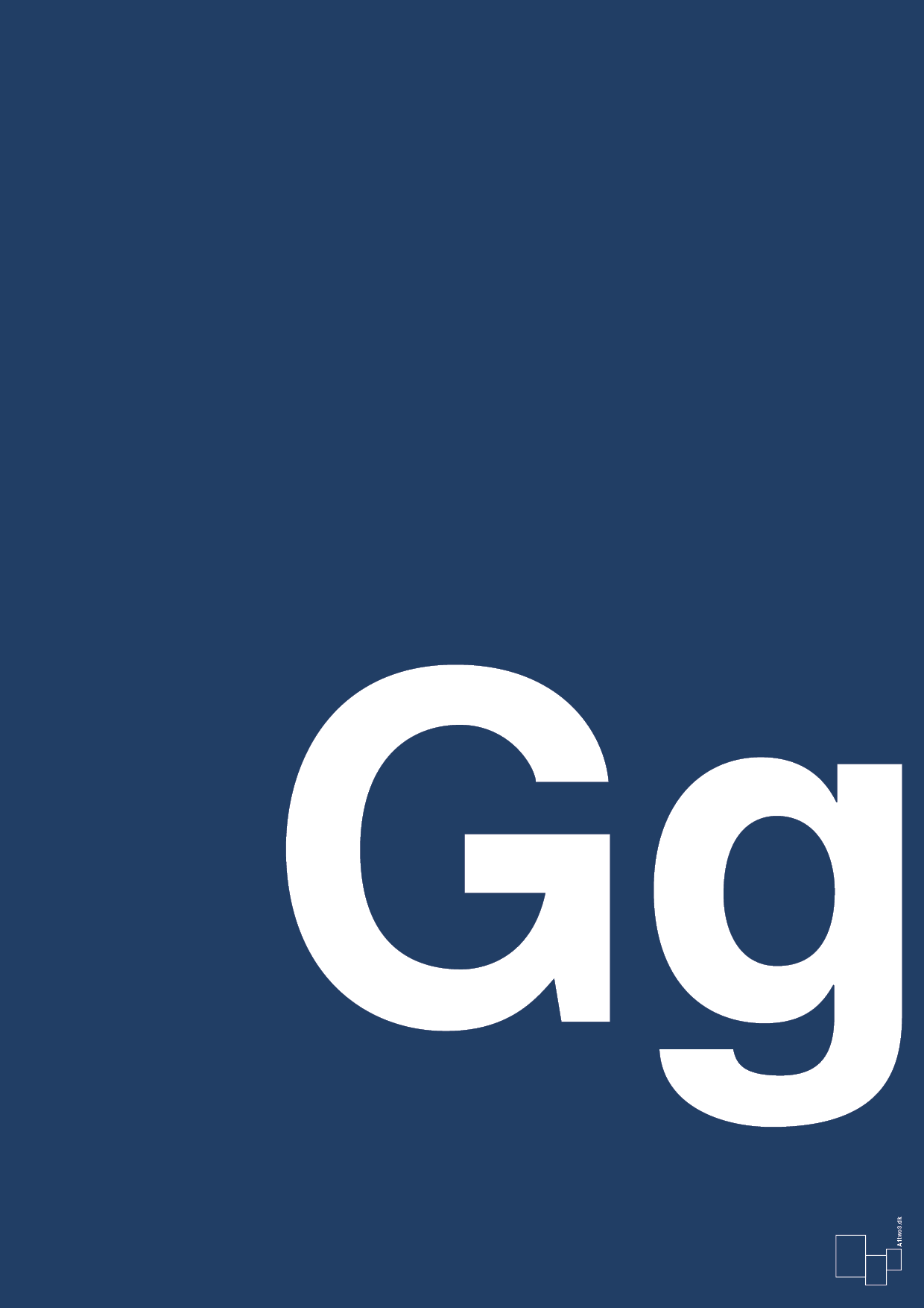 plakat: Bogstav Gg - lapis blue-Bogstaver-A1two3