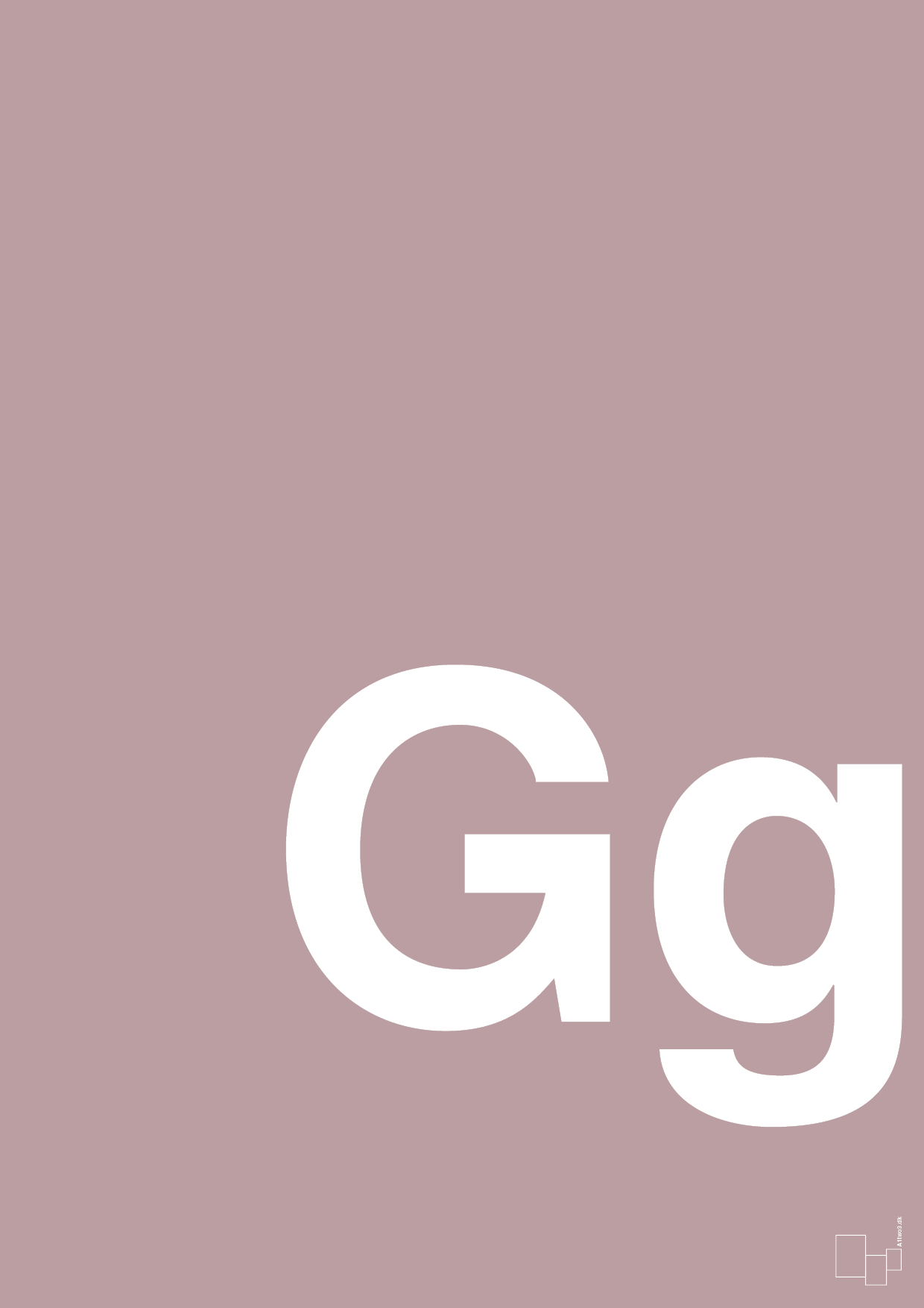plakat: Bogstav Gg - light rose-Bogstaver-A1two3