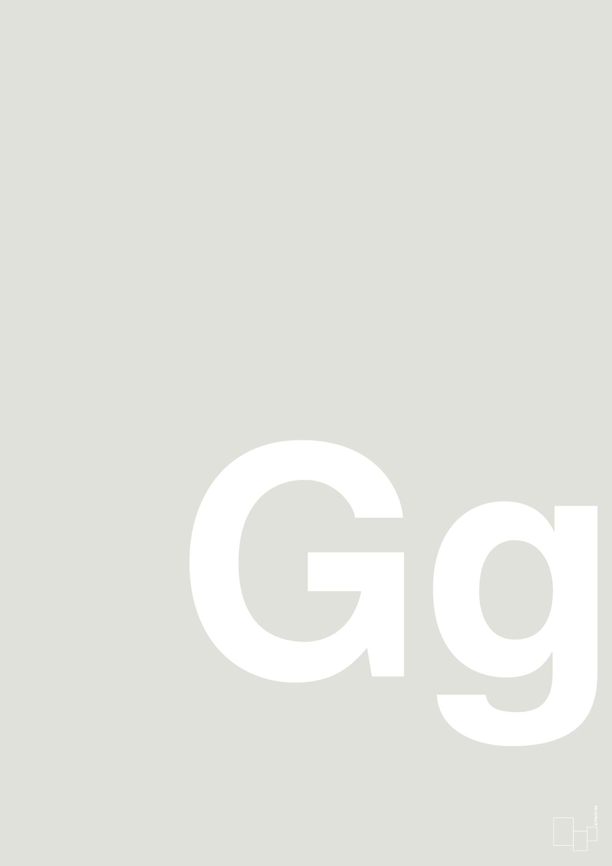 plakat: Bogstav Gg - painters white-Bogstaver-A1two3