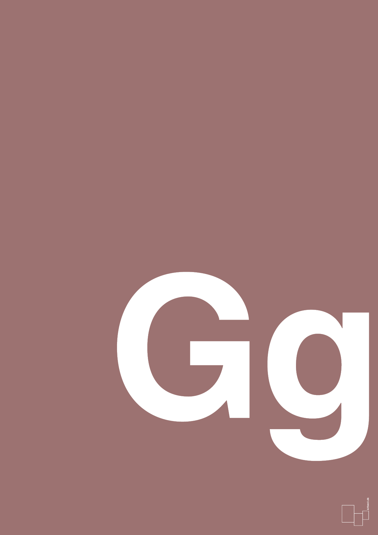 plakat: Bogstav Gg - plum-Bogstaver-A1two3