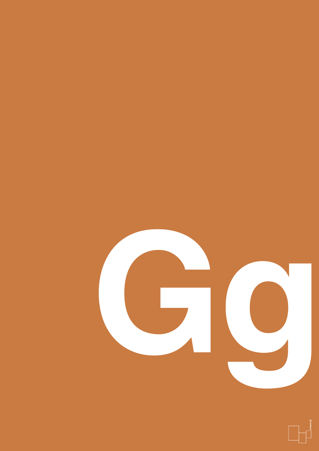 plakat: Bogstav Gg - rumba orange-Bogstaver-A1two3