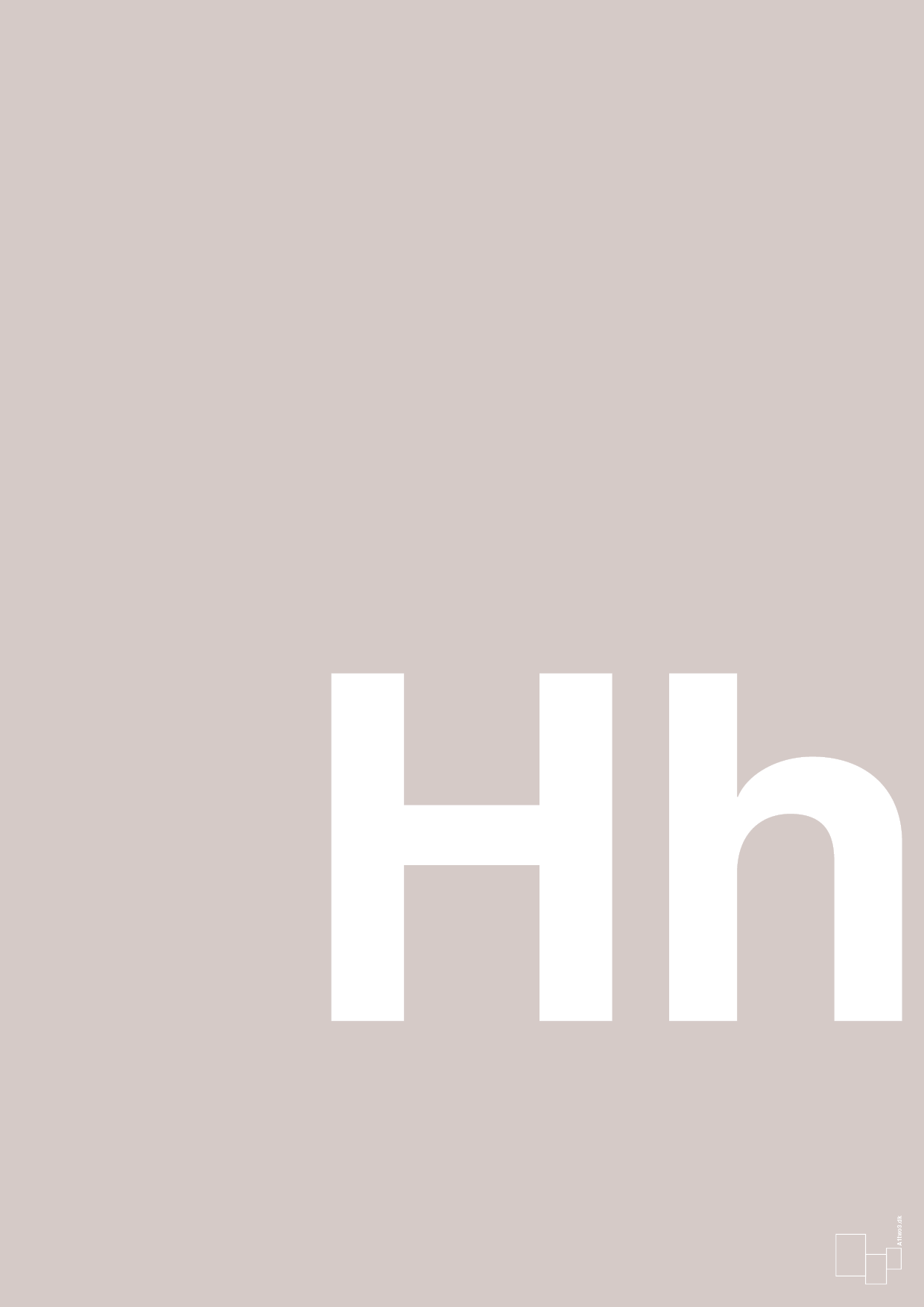 plakat: Bogstav Hh - broken beige-Bogstaver-A1two3
