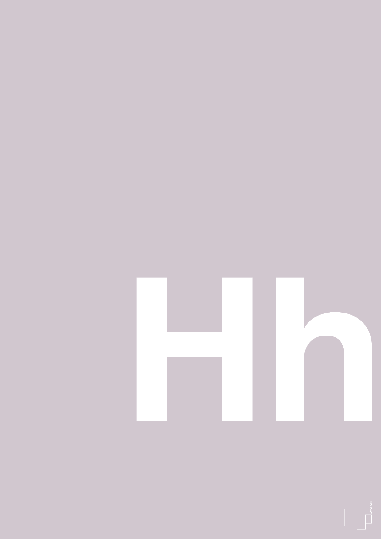 plakat: Bogstav Hh - dusty lilac-Bogstaver-A1two3