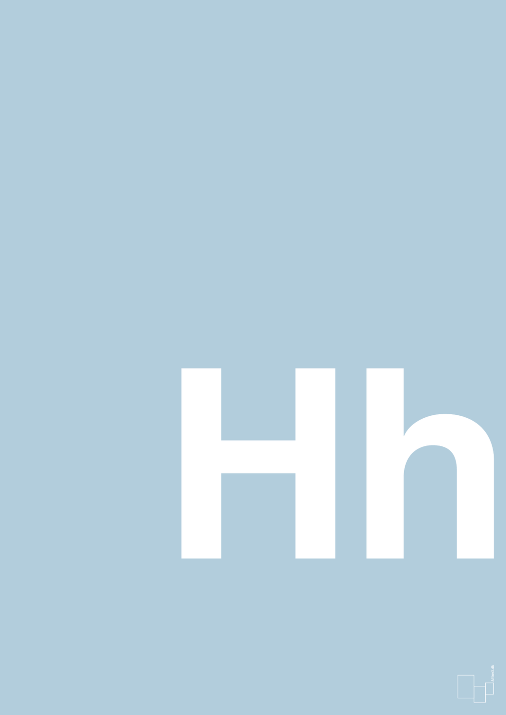 plakat: Bogstav Hh - heavenly blue-Bogstaver-A1two3