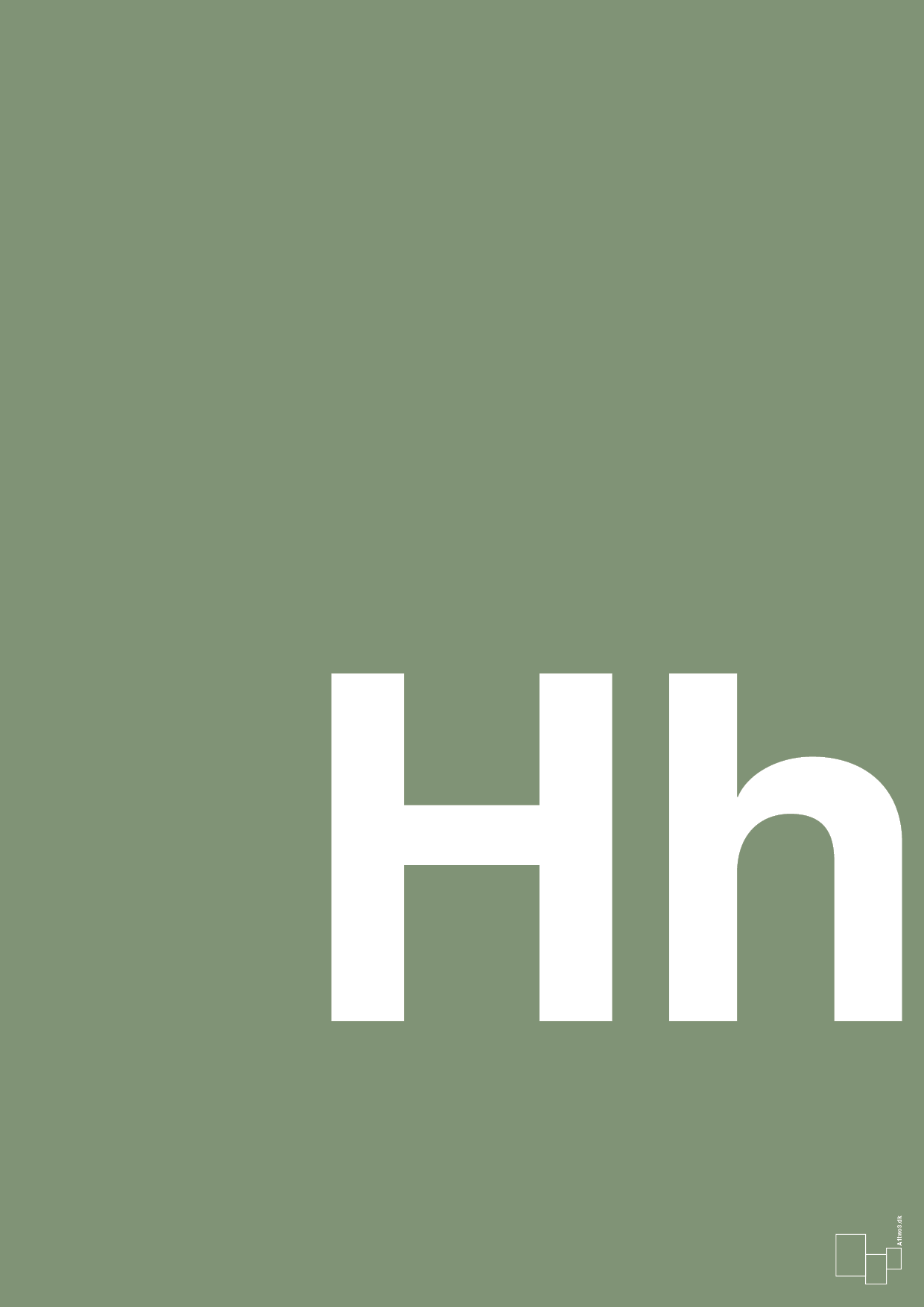 plakat: Bogstav Hh - jade-Bogstaver-A1two3