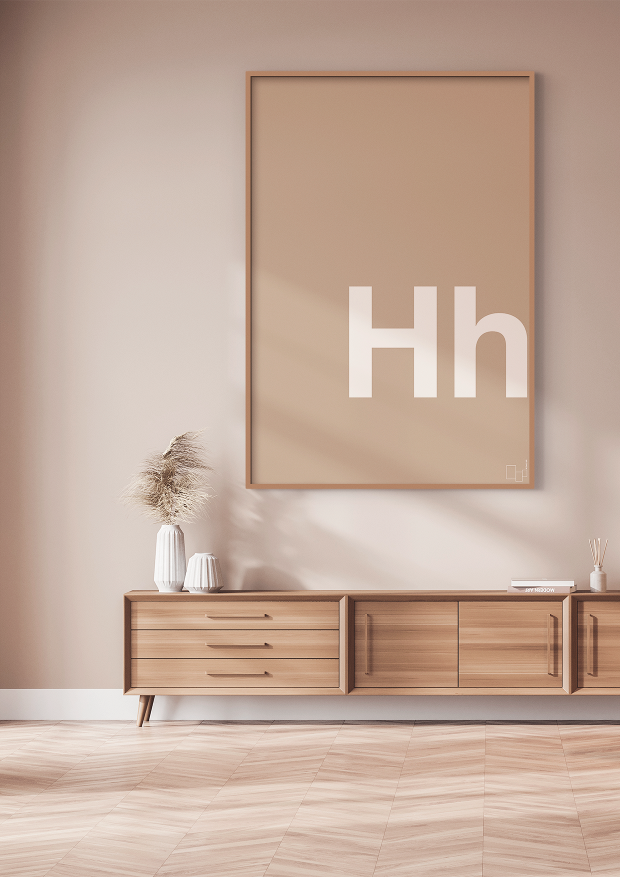 plakat: Bogstav Hh - graphic charcoal-Bogstaver-A1two3