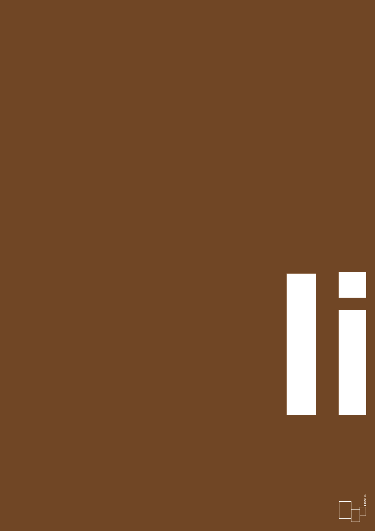 plakat: Bogstav Ii - dark brown-Bogstaver-A1two3
