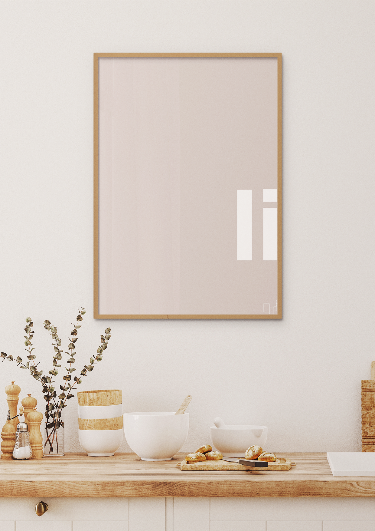 plakat: Bogstav Ii - creamy mushroom-Bogstaver-A1two3