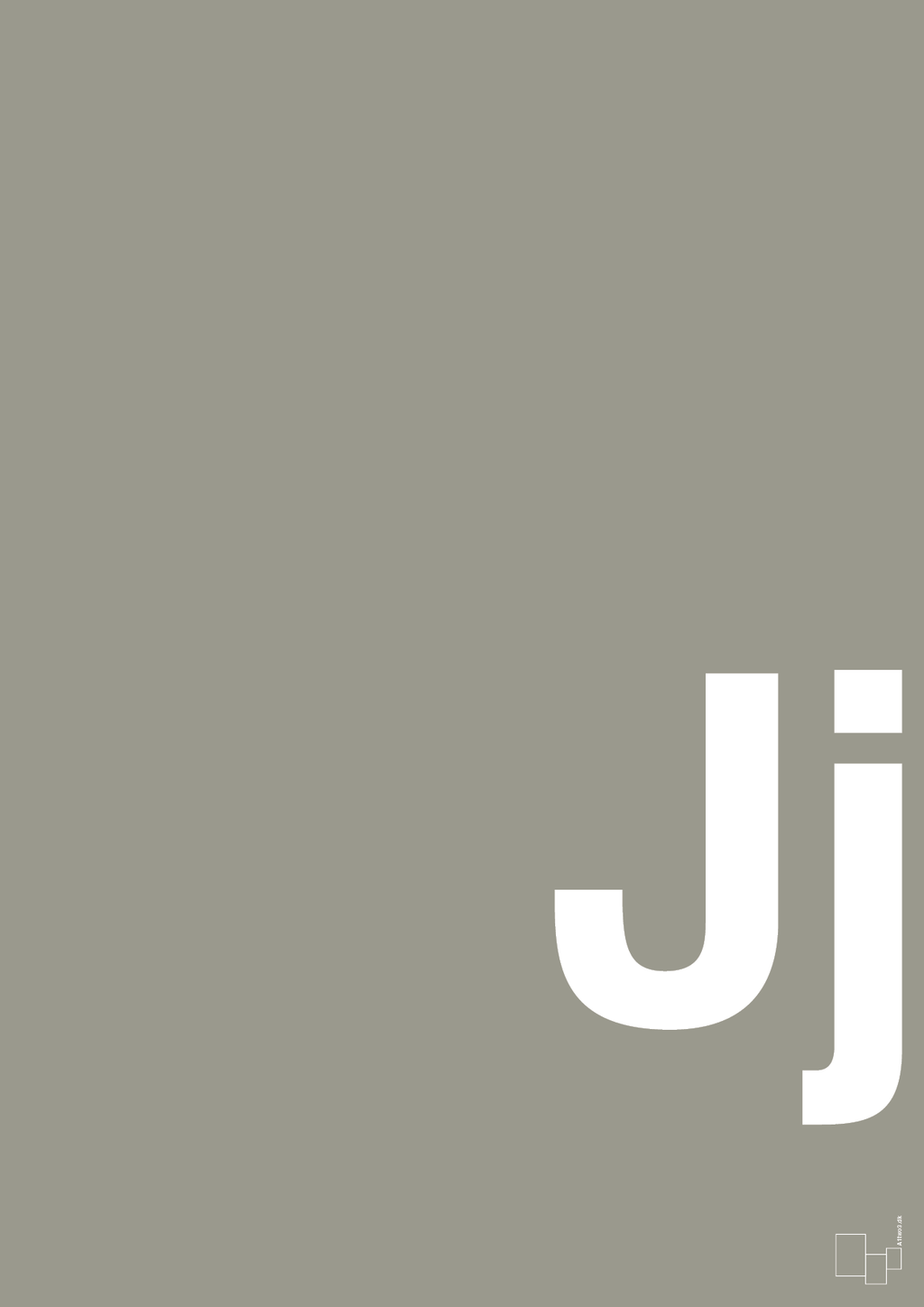 plakat: Bogstav Jj - battleship gray-Bogstaver-A1two3
