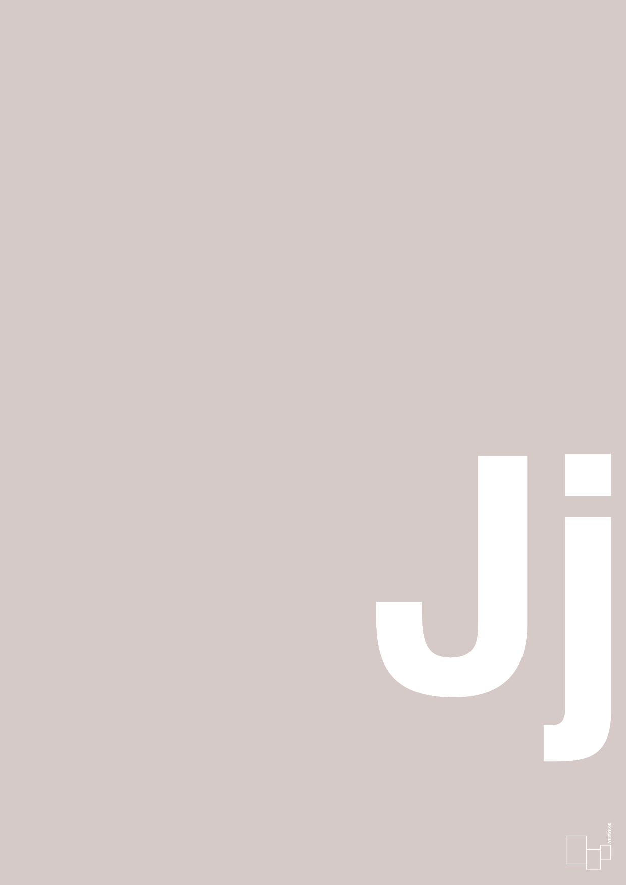 plakat: Bogstav Jj - broken beige-Bogstaver-A1two3