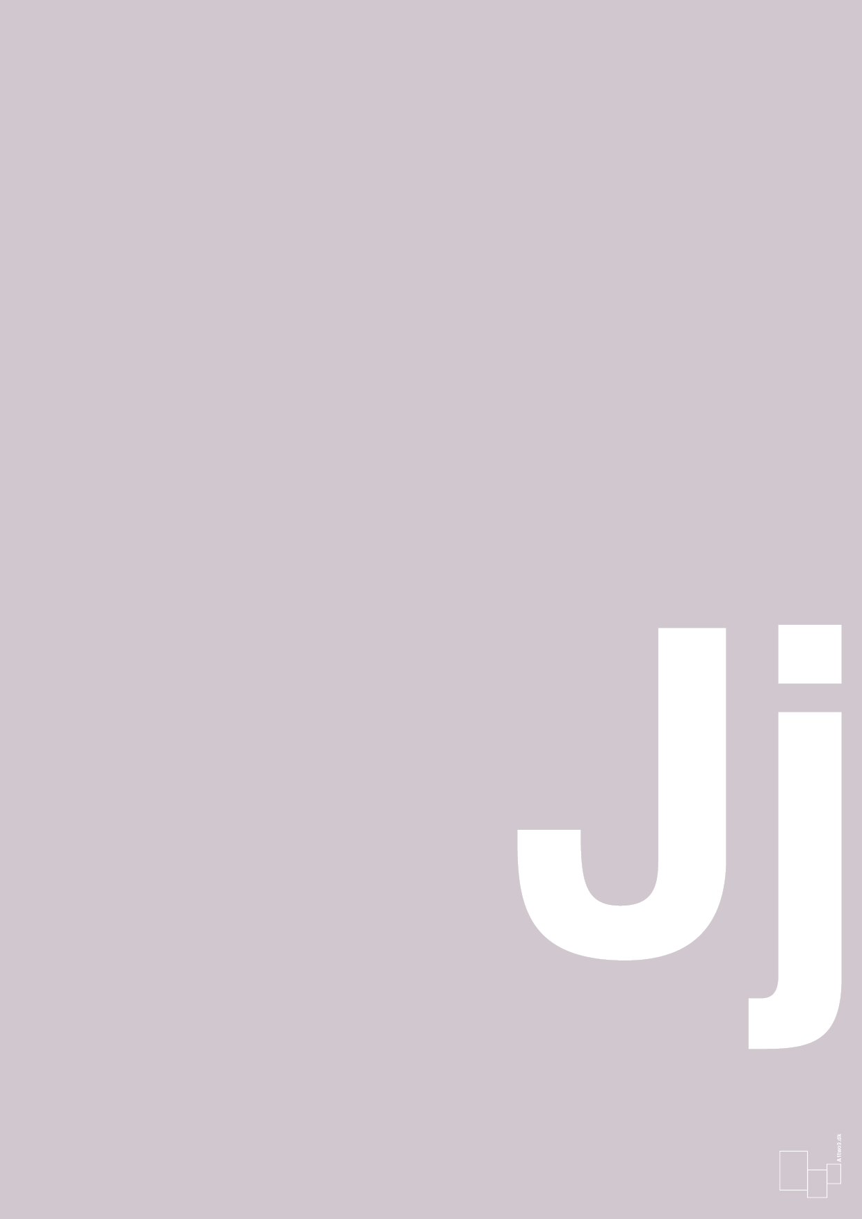 plakat: Bogstav Jj - dusty lilac-Bogstaver-A1two3