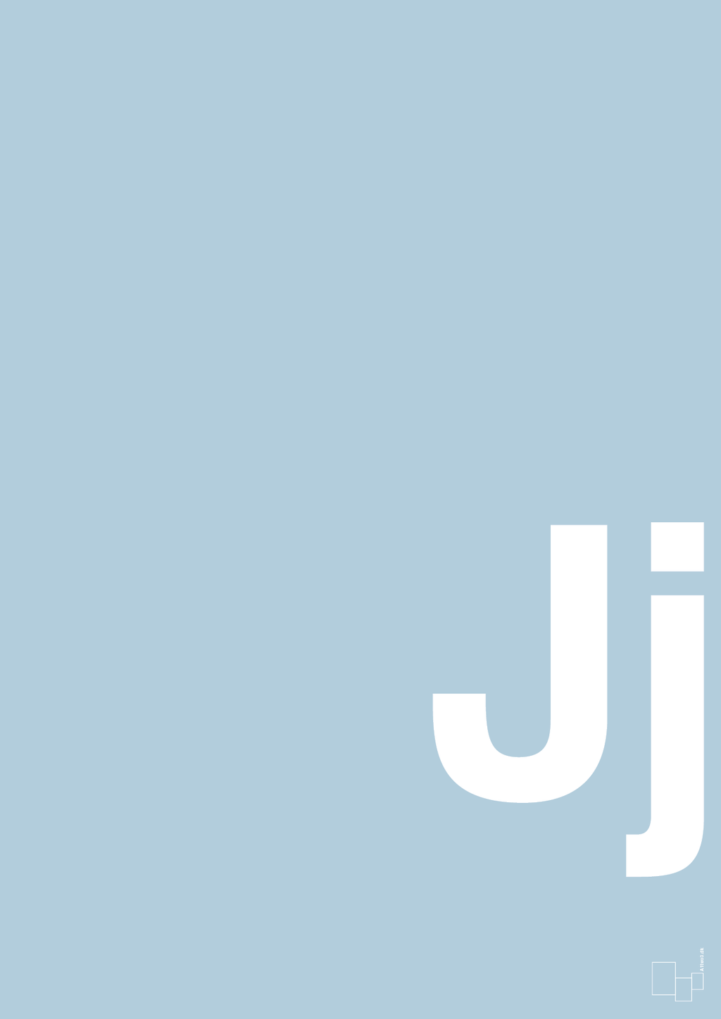 plakat: Bogstav Jj - heavenly blue-Bogstaver-A1two3