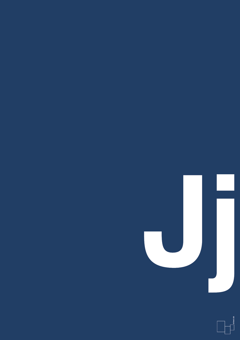 plakat: Bogstav Jj - lapis blue-Bogstaver-A1two3
