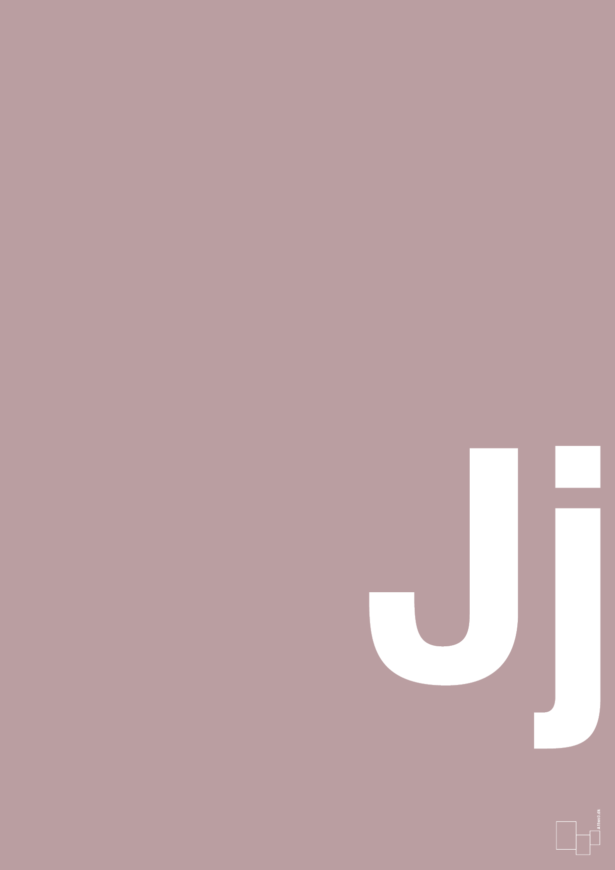 plakat: Bogstav Jj - light rose-Bogstaver-A1two3
