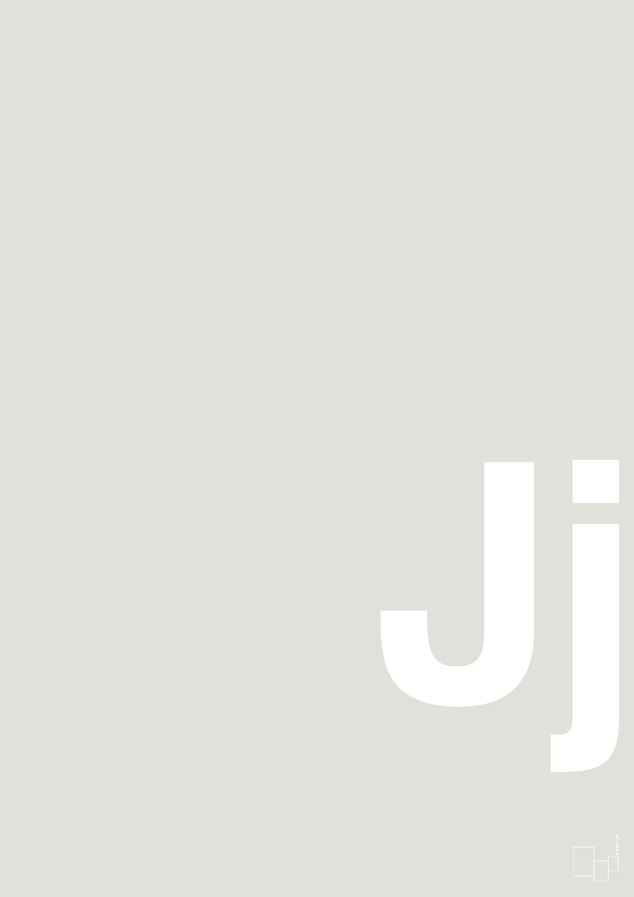 plakat: Bogstav Jj - painters white-Bogstaver-A1two3