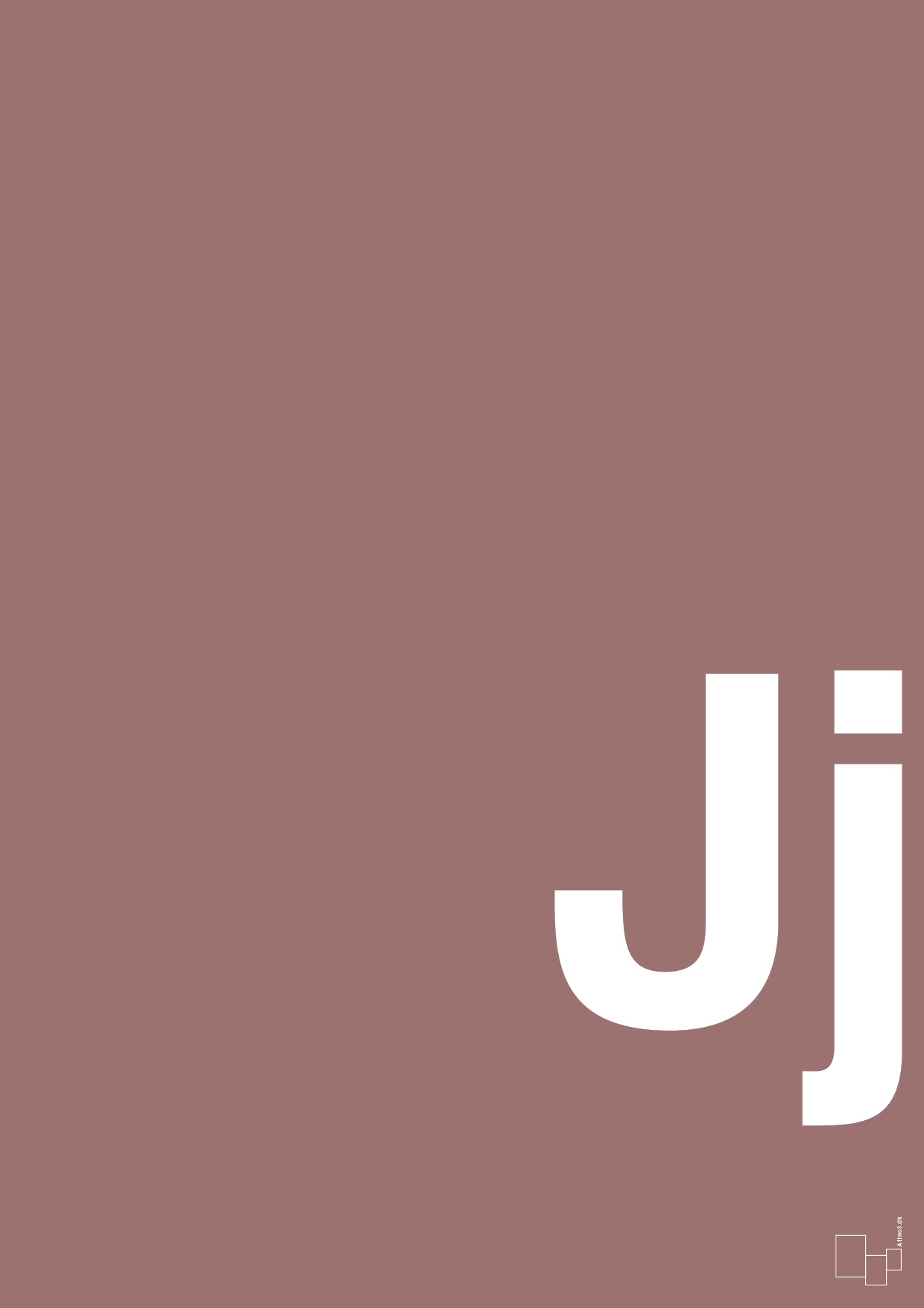 plakat: Bogstav Jj - plum-Bogstaver-A1two3