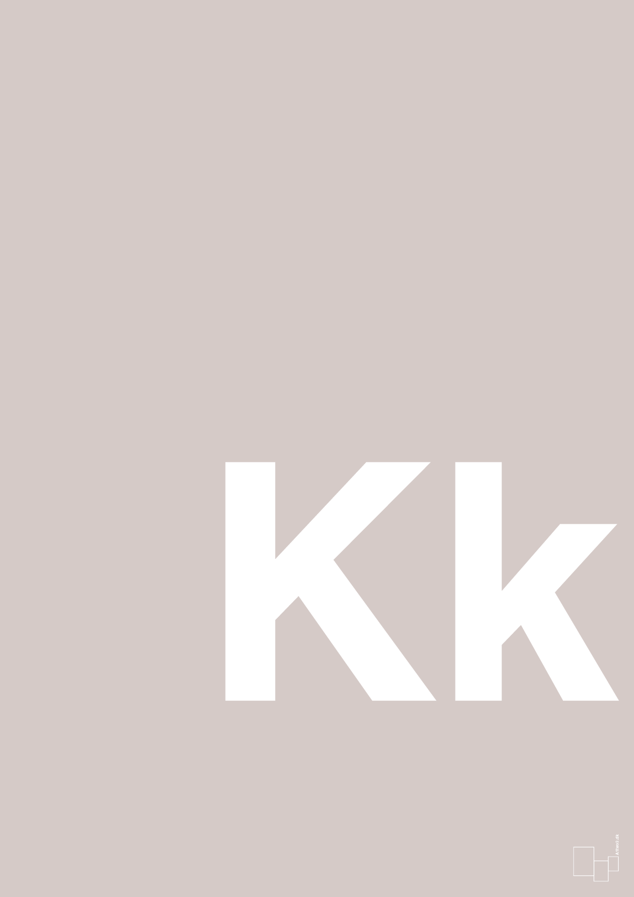 plakat: Bogstav Kk - broken beige-Bogstaver-A1two3