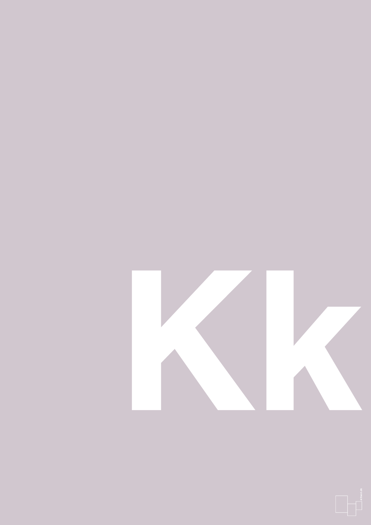 plakat: Bogstav Kk - dusty lilac-Bogstaver-A1two3
