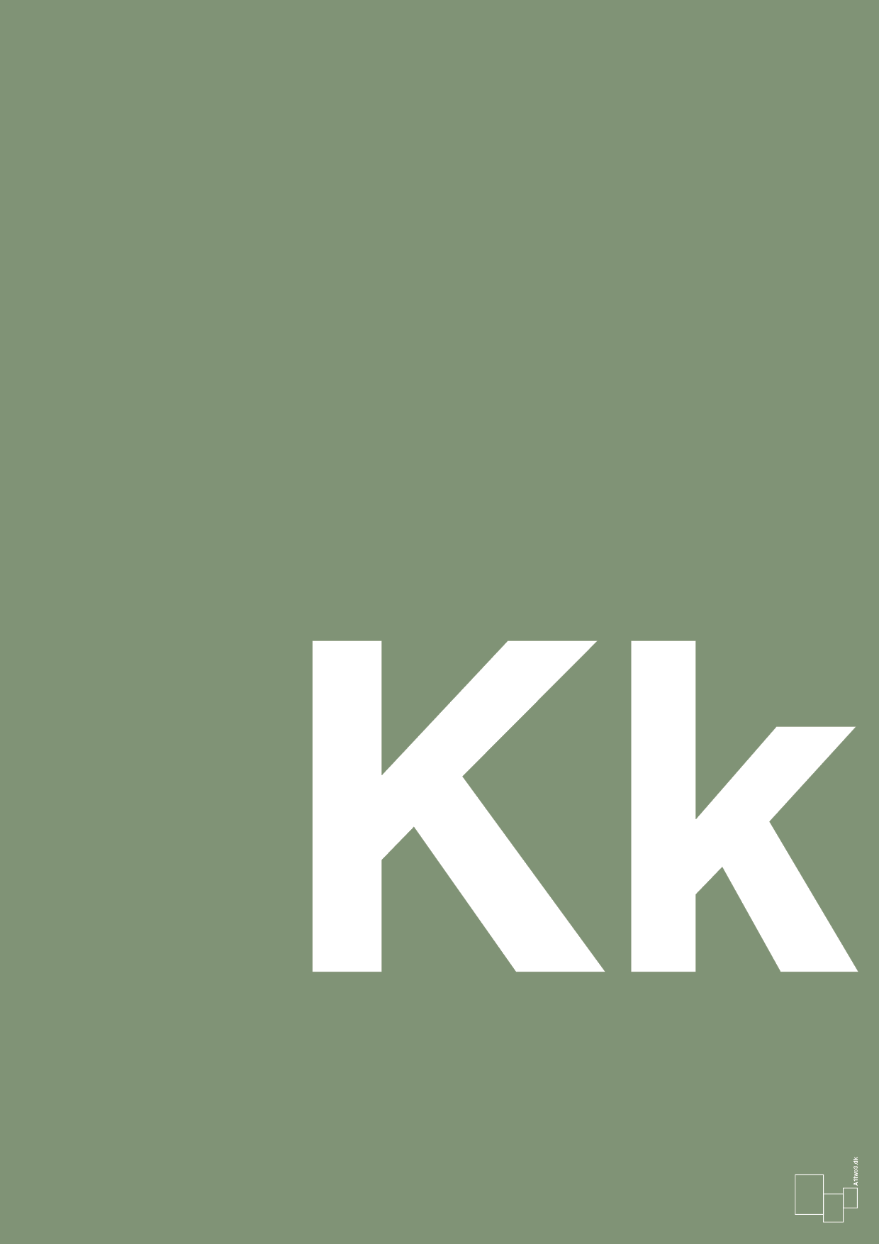 plakat: Bogstav Kk - jade-Bogstaver-A1two3