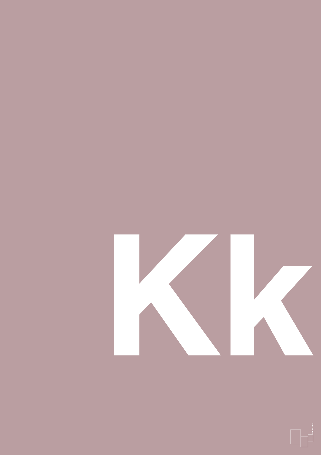 plakat: Bogstav Kk - light rose-Bogstaver-A1two3