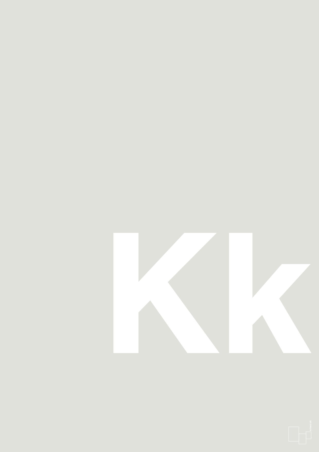 plakat: Bogstav Kk - painters white-Bogstaver-A1two3