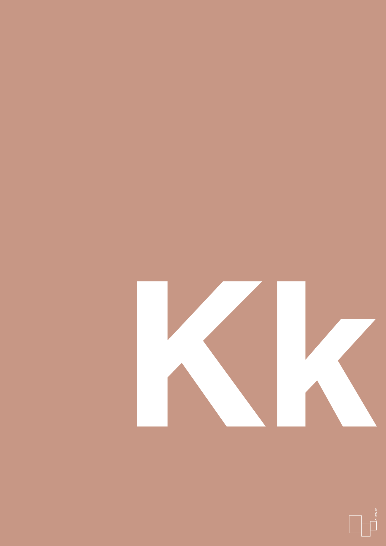 plakat: Bogstav Kk - powder-Bogstaver-A1two3