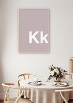 plakat: Bogstav Kk - graphic charcoal-Bogstaver-A1two3