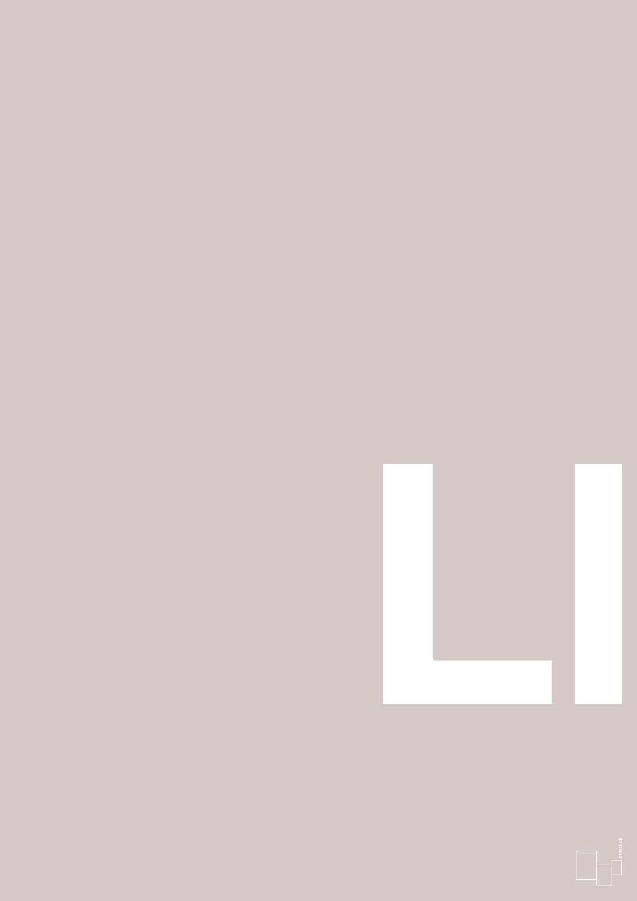 plakat: Bogstav Ll - broken beige-Bogstaver-A1two3