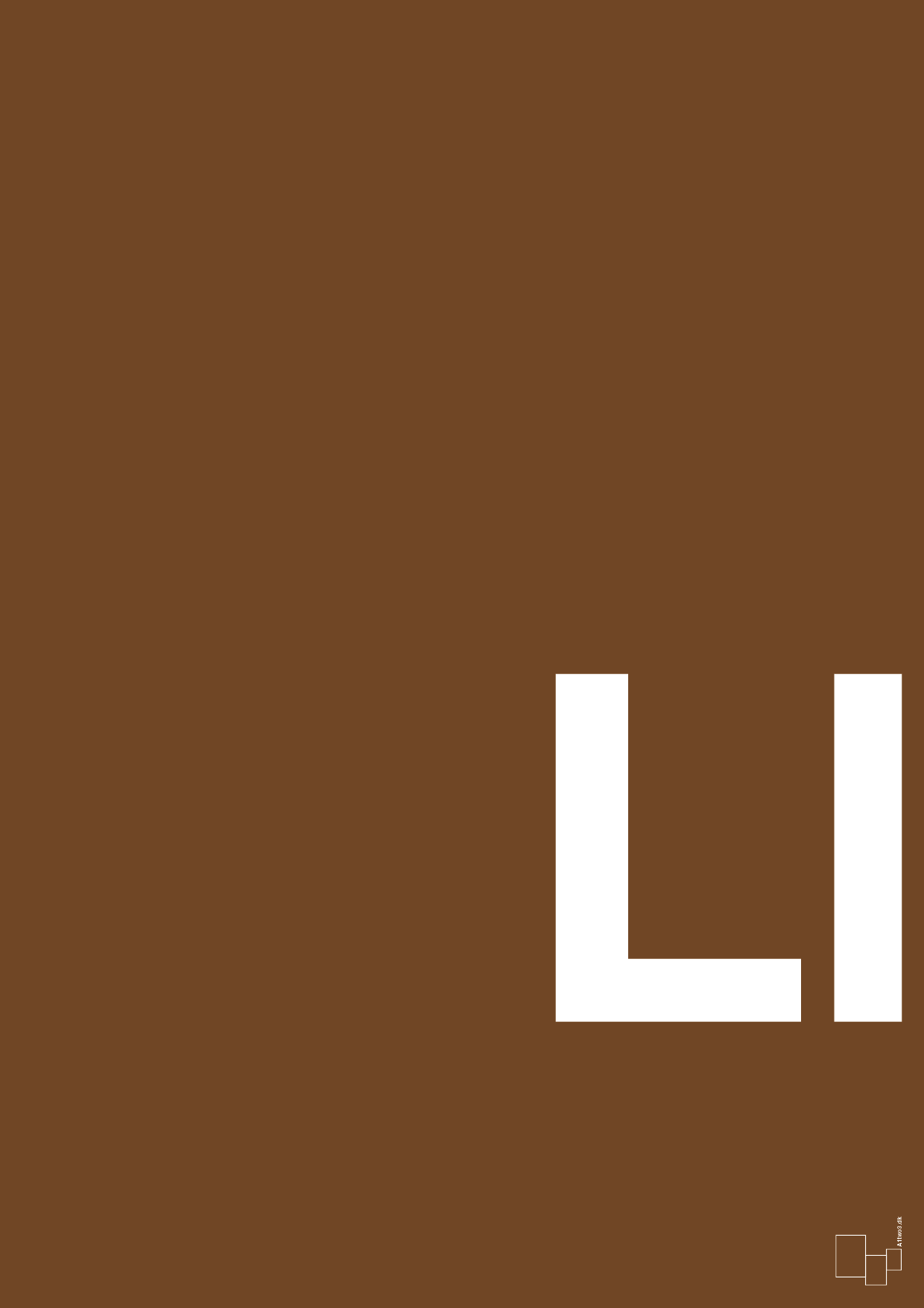 plakat: Bogstav Ll - dark brown-Bogstaver-A1two3