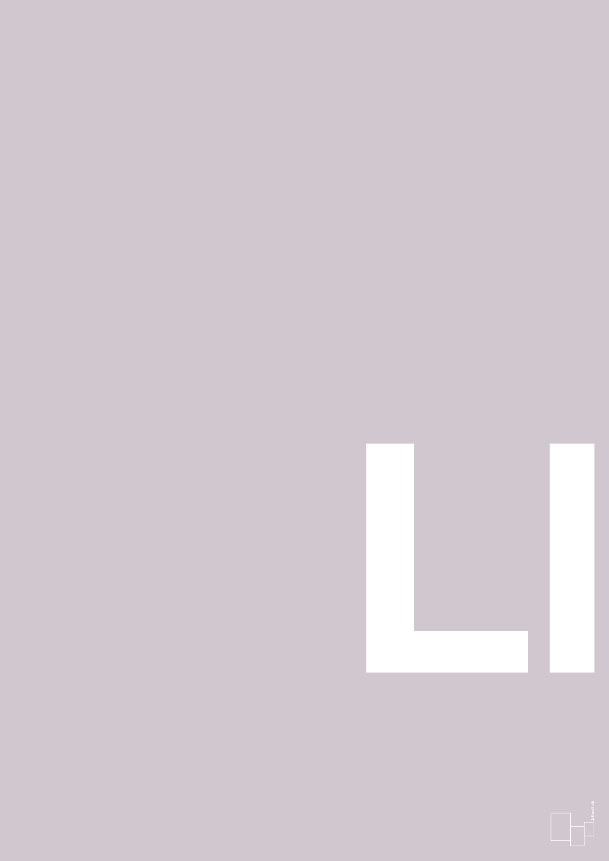 plakat: Bogstav Ll - dusty lilac-Bogstaver-A1two3