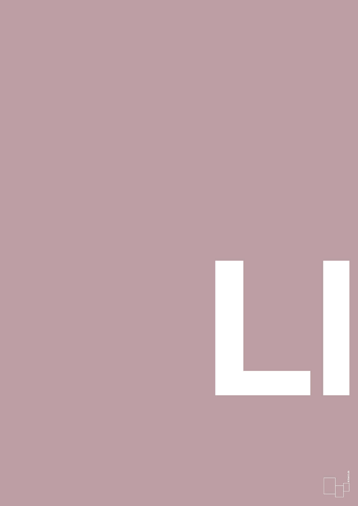 plakat: Bogstav Ll - light rose-Bogstaver-A1two3