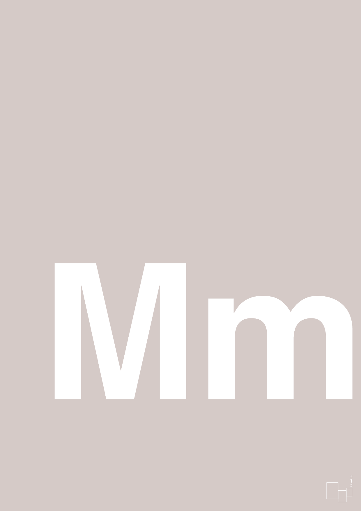 plakat: Bogstav Mm - broken beige-Bogstaver-A1two3