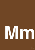 plakat: Bogstav Mm - dark brown-Bogstaver-A1two3