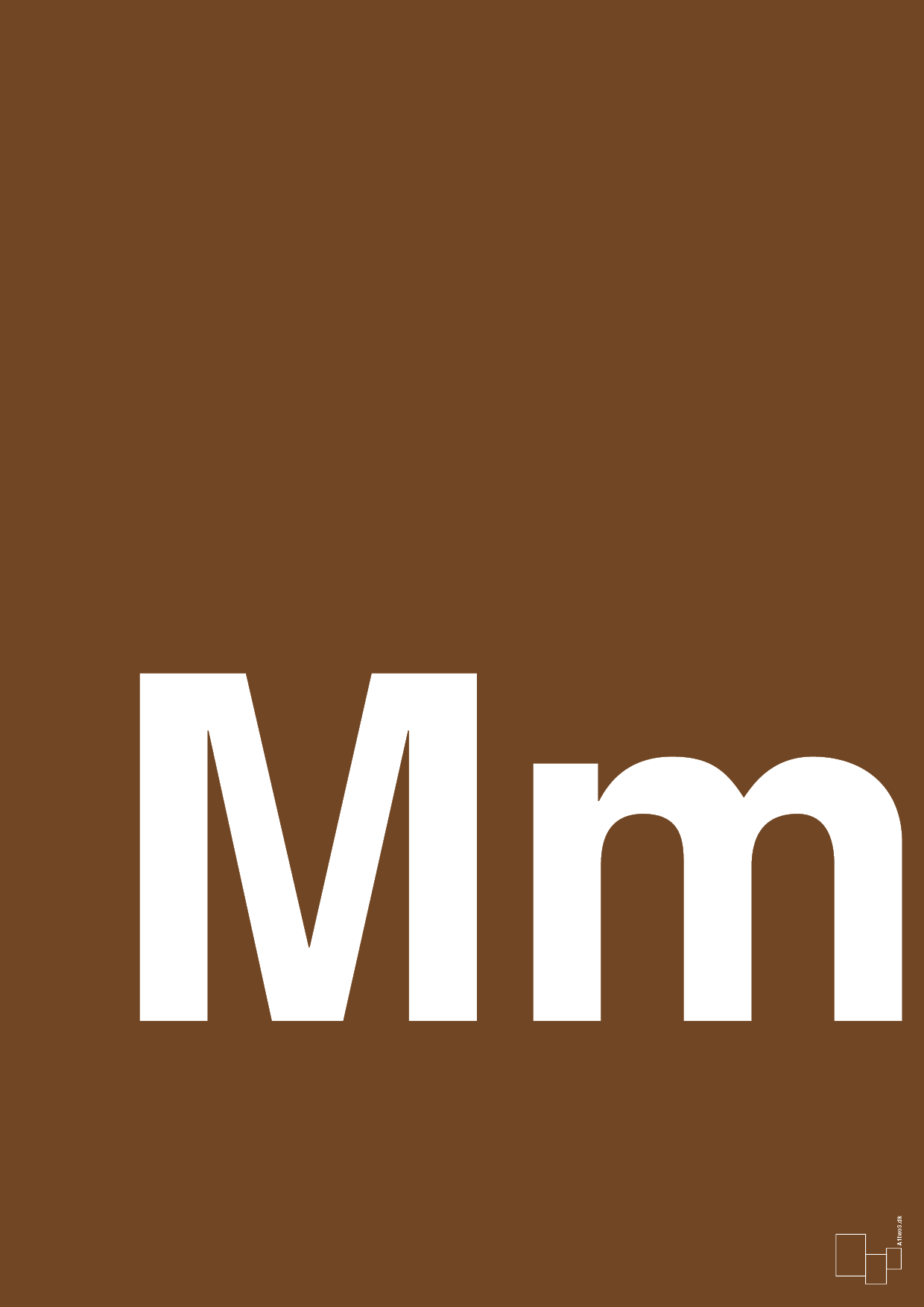plakat: Bogstav Mm - dark brown-Bogstaver-A1two3