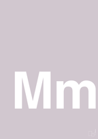 plakat: Bogstav Mm - dusty lilac-Bogstaver-A1two3