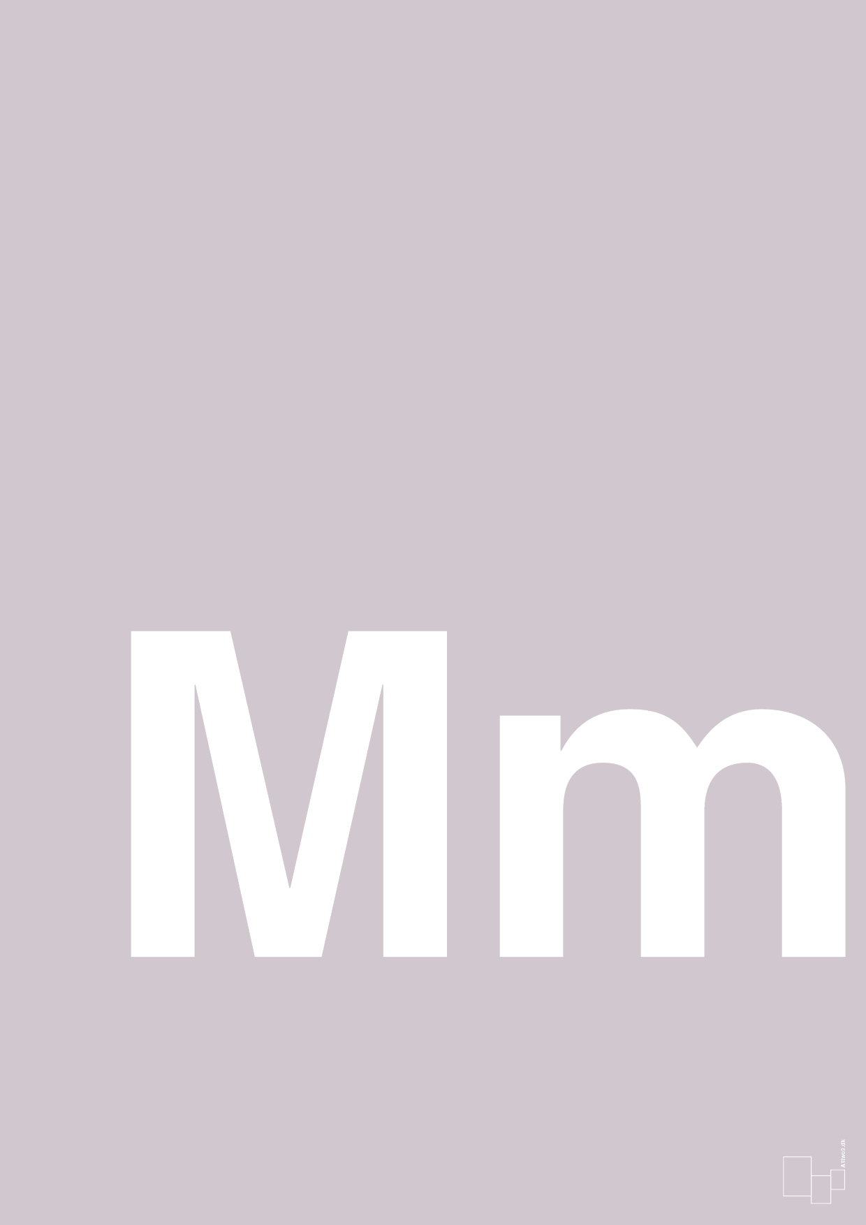 plakat: Bogstav Mm - dusty lilac-Bogstaver-A1two3