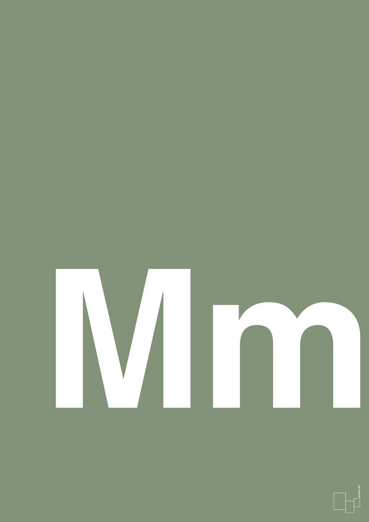 plakat: Bogstav Mm - jade-Bogstaver-A1two3
